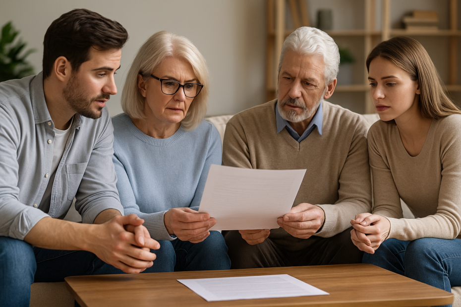 Family discussing inheritance planning and Life Interest Trust Wills in the UK – Viva Planning